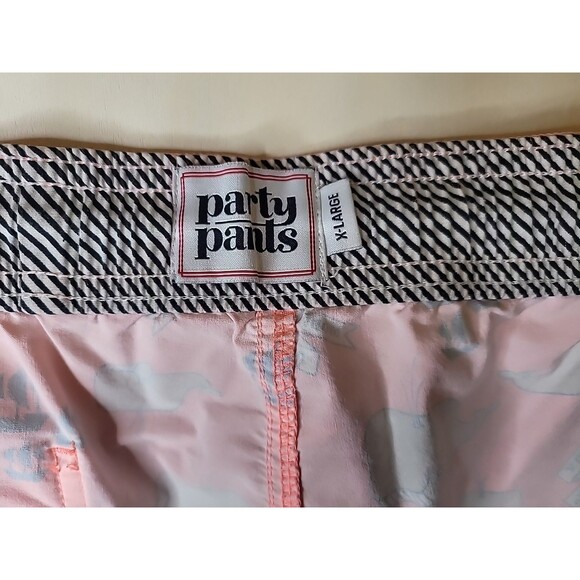 Party Pants Shorts Mens XL Pink Moby Whale Don't Be A Dick Swim Trunks Summer - Picture 13 of 15